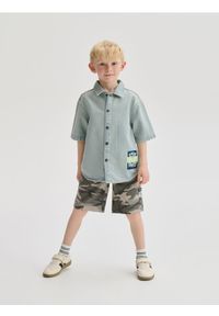 Reserved - Bawełniane szorty - ciemnoszary. Kolor: szary. Materiał: bawełna. Wzór: gładki #1