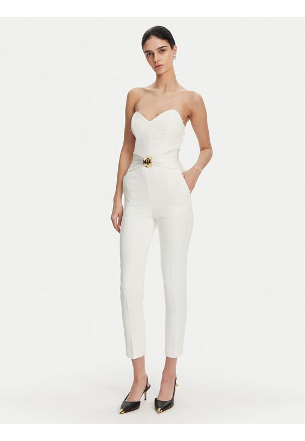 Elisabetta Franchi Kombinezon TU-039-51E2 Biały Regular Fit. Kolor: biały. Materiał: syntetyk