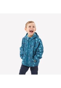 quechua - Kurtka turystyczna dla dzieci Quechua MH500 wodoodporna. Kolor: turkusowy, niebieski, wielokolorowy. Materiał: poliester, materiał. Sezon: lato. Styl: sportowy. Sport: turystyka piesza #1