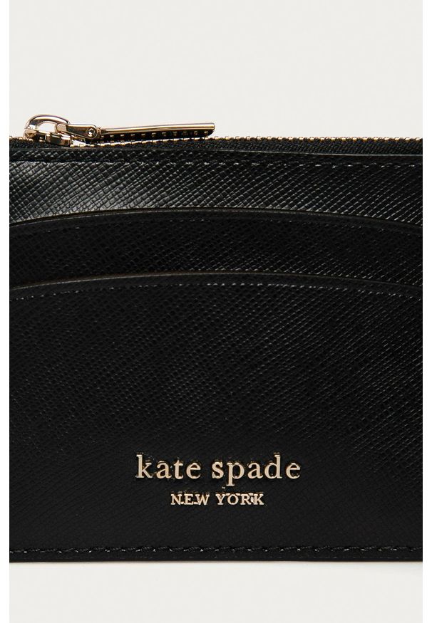 Kate Spade - Portfel skórzany. Kolor: czarny. Materiał: skóra. Wzór: gładki