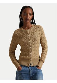 Polo Ralph Lauren Kardigan 211971868502 Beżowy Slim Fit. Typ kołnierza: polo. Kolor: beżowy. Materiał: bawełna #1