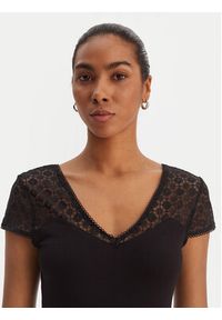 Morgan Bluzka 251-DFLO Czarny Slim Fit. Kolor: czarny. Materiał: wiskoza #3
