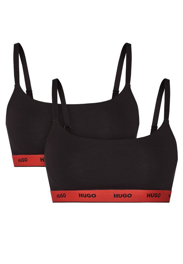 Hugo - HUGO Komplet 2 biustonoszy topów Twin 50545691 Czarny. Kolor: czarny. Materiał: bawełna