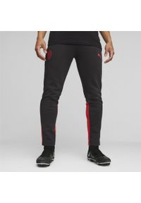 Spodnie Puma Acm Casuals Pants, Mężczyźni. Kolor: czarny, wielokolorowy, czerwony. Materiał: poliester, bawełna. Sport: piłka nożna