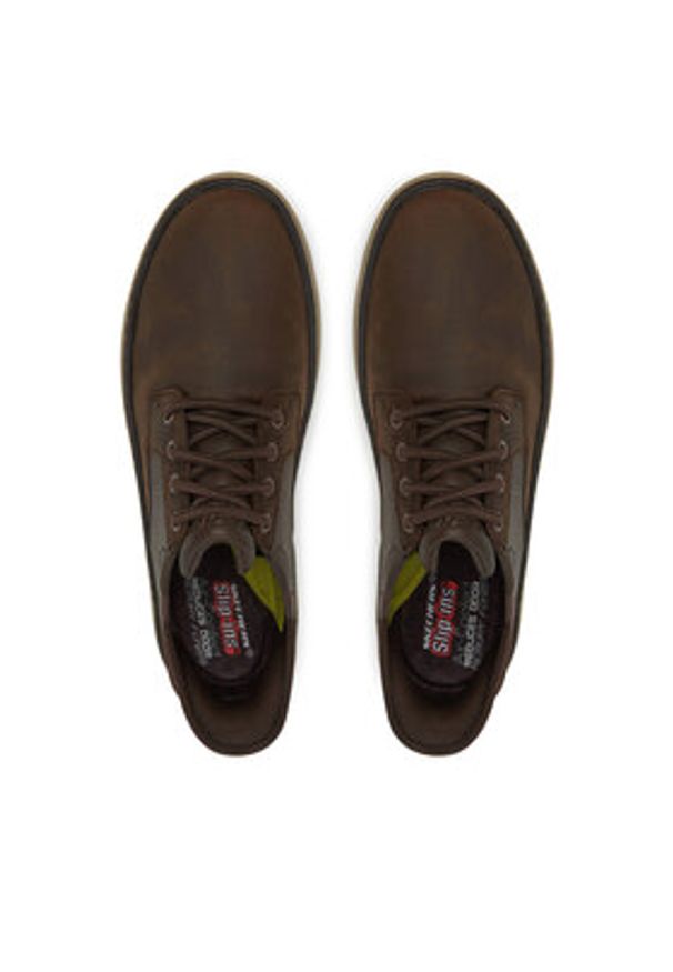 skechers - Skechers Sneakersy Hyland-Ryland 205279 Brązowy. Kolor: brązowy. Materiał: nubuk, skóra