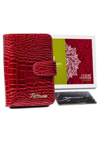Portfel skórzany Peterson czerwony PTN CR-602-0738 RED. Kolor: czerwony. Materiał: skóra