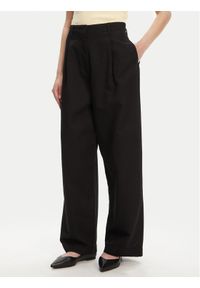 TOMMY HILFIGER - Tommy Hilfiger Spodnie materiałowe WW0WW45780 Czarny Wide Leg. Kolor: czarny. Materiał: bawełna
