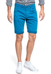 Mustang - SPODENKI MUSTANG Chicago Shorts Z Mykonos Blue 1009596 5320. Materiał: materiał