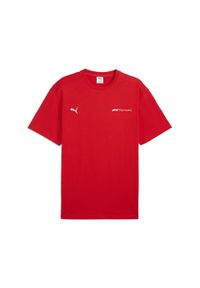 Puma - Męska koszulka F1® ESS+ o luźnym kroju z grafiką PUMA Pop Red. Kolor: czerwony