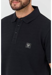 Emporio Armani - EMPORIO ARMANI Czarne męskie polo, Rozmiar XXL. Typ kołnierza: polo. Kolor: czarny #2