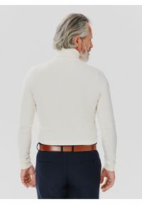 Pako Lorente - PAKO LORENTE – Biały gładki golf męski. Typ kołnierza: golf. Kolor: szary, beżowy, biały. Materiał: poliamid, bawełna, elastan. Wzór: gładki. Sezon: zima, jesień #8