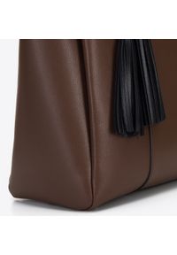 Wittchen - Torebka shopperka ze skóry z zakładkami. Kolor: brązowy. Wzór: haft. Dodatki: z haftem. Materiał: skórzane. Rozmiar: duże. Styl: elegancki #2