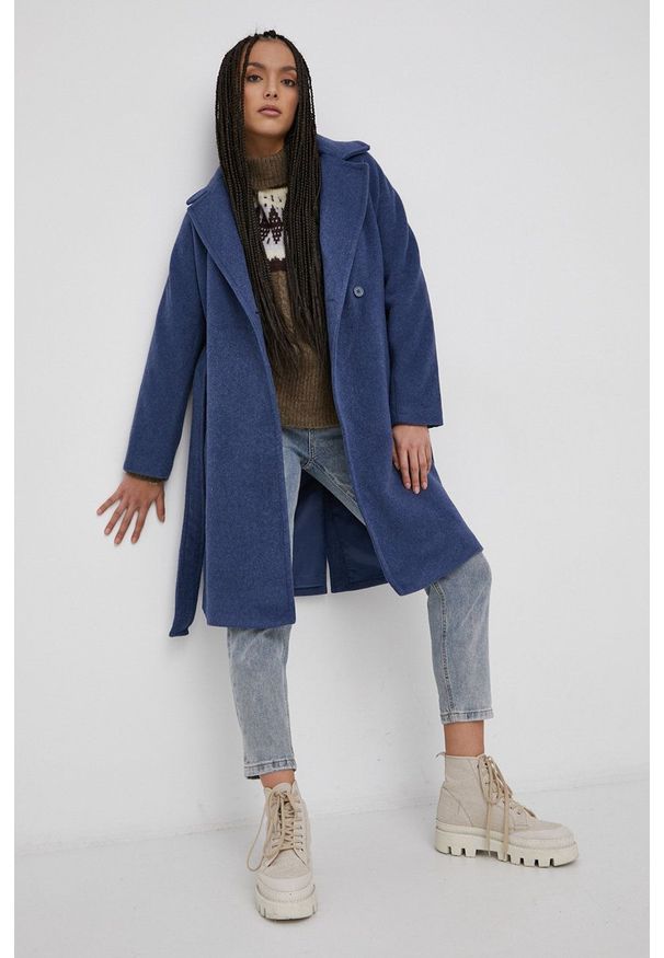 Haily's Płaszcz damski przejściowy oversize. Kolor: niebieski. Styl: klasyczny