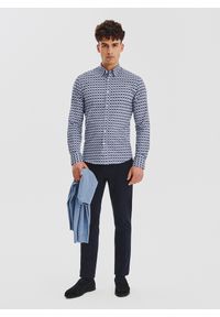 Pako Lorente - PAKO LORENTE - Kwiatowa koszula w kolorze granatowym. Kolor: niebieski. Materiał: bawełna, elastan. Długość rękawa: długi rękaw. Długość: długie. Wzór: kwiaty. Sezon: jesień #3