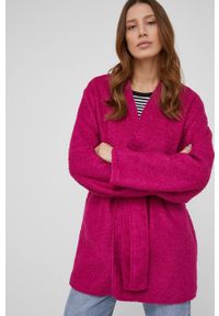 Answear Lab Płaszcz z wełną kolor różowy przejściowa. Okazja: na co dzień. Kolor: różowy. Materiał: wełna. Styl: wakacyjny