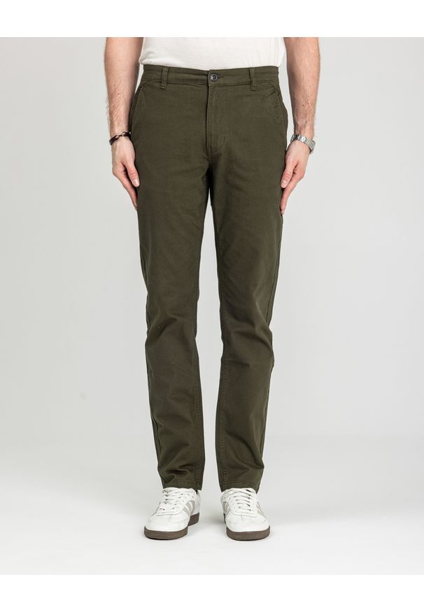 MARCUS - Męskie Spodnie Materiałowe Marcus Gerry Chino 5052 Olive Green 16-200126. Materiał: materiał