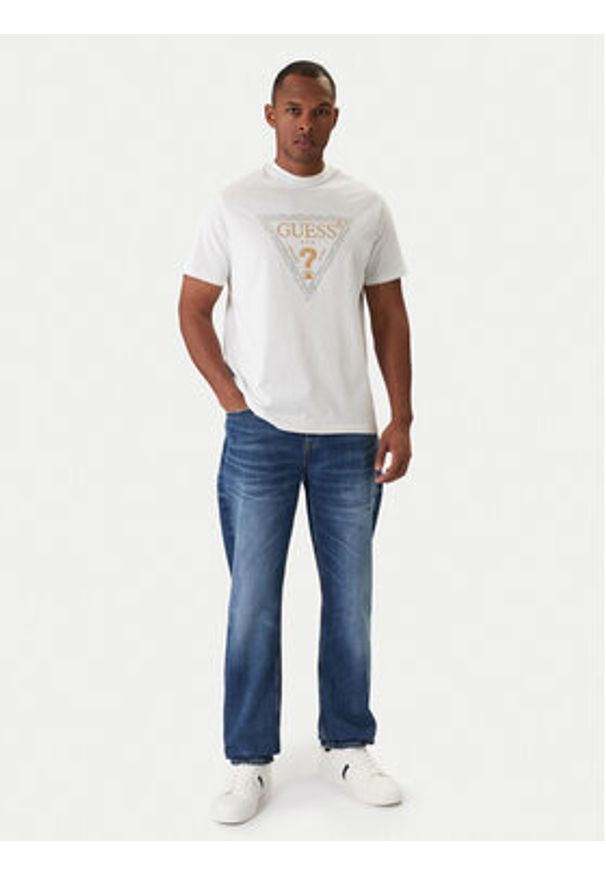 Guess T-Shirt M6RI15 I3Z14 Biały Regular Fit. Kolor: biały. Materiał: bawełna