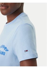 Tommy Jeans T-Shirt Bubble Logo DW0DW22310 Błękitny Regular Fit. Kolor: niebieski. Materiał: bawełna #2