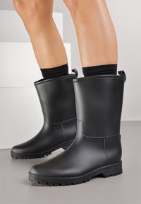 Born2be - Czarne Klasyczne Kalosze Ahlitte. Okazja: na co dzień. Kolor: czarny. Materiał: dresówka. Styl: klasyczny