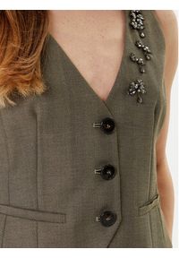Marella Kamizelka garniturowa Cantico 2523156031 Khaki Slim Fit. Kolor: brązowy. Materiał: syntetyk