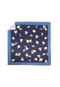 Modini - Granatowa poszetka w owoce E235. Kolor: niebieski #1