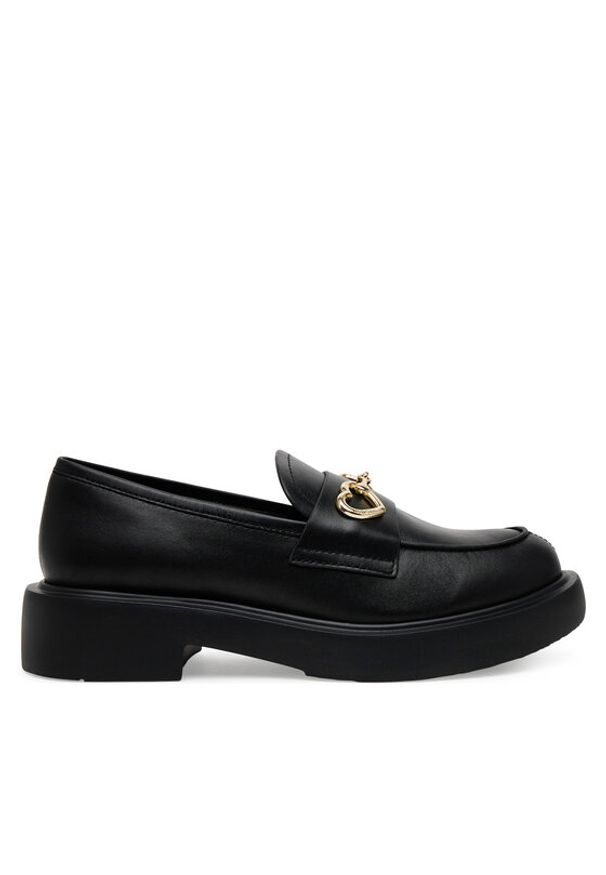 Love Moschino - LOVE MOSCHINO Loafersy JA10394G1MIA0000 Czarny. Kolor: czarny. Materiał: skóra