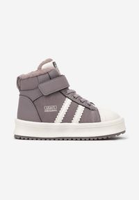 Born2be - Fioletowe Botki w Stylu Sneakersów z Futrzaną Wyściółką Parlemi. Okazja: na uczelnię, na co dzień. Zapięcie: rzepy. Kolor: fioletowy. Materiał: futro. Styl: klasyczny, sportowy, casual, elegancki