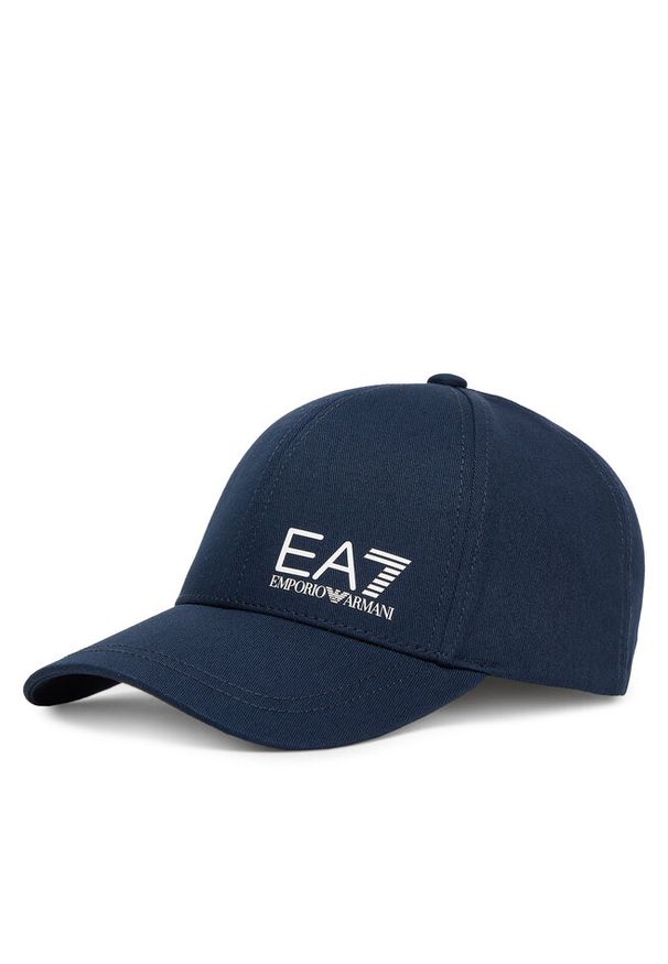 Czapka z daszkiem EA7 Emporio Armani. Kolor: niebieski