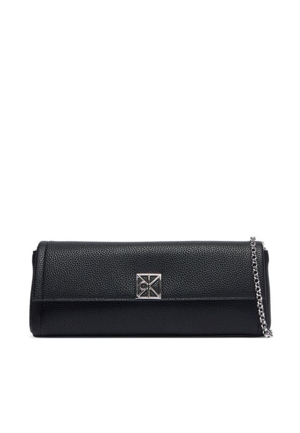 Calvin Klein Torebka Emblem Hw Pebble Clutch LV04F3740G Czarny. Kolor: czarny. Materiał: skórzane