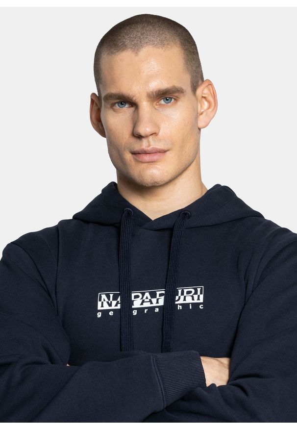 Bluza z kapturem męska granatowa Napapijri B-Box H 1. Typ kołnierza: kaptur. Kolor: niebieski
