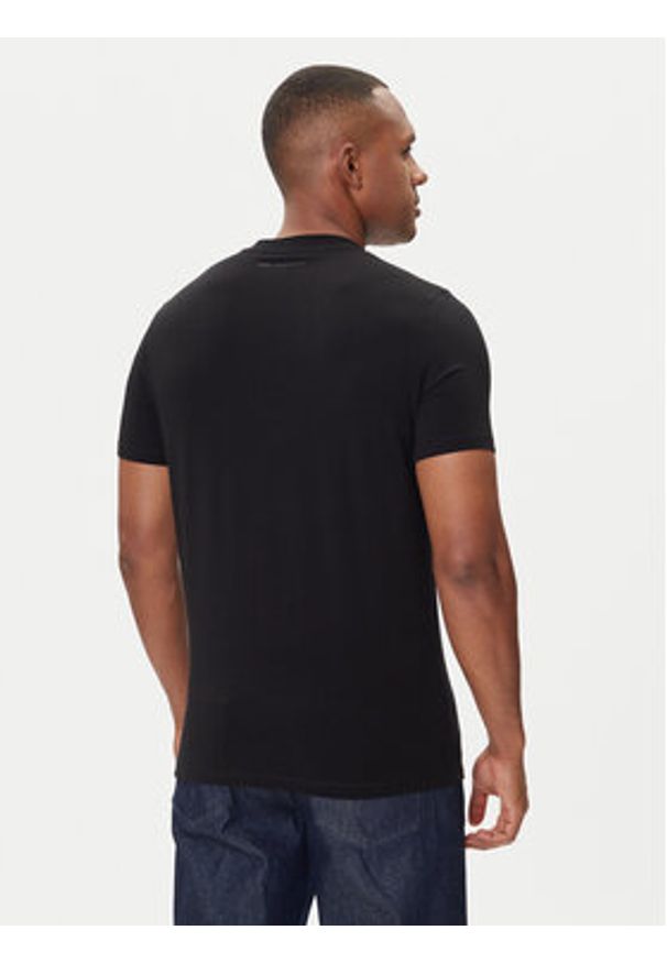 Karl Lagerfeld - KARL LAGERFELD T-Shirt 755032 554221 Czarny Regular Fit. Typ kołnierza: dekolt w karo. Kolor: czarny. Materiał: bawełna