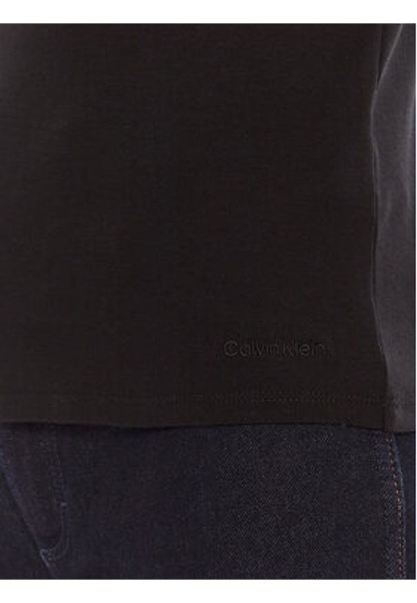 Calvin Klein Bluzka LV044C217G Czarny Slim Fit. Kolor: czarny. Materiał: bawełna