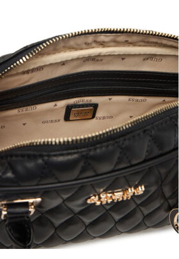 Guess Torebka Valla HWQG81 22050 Czarny. Kolor: czarny. Materiał: skórzane