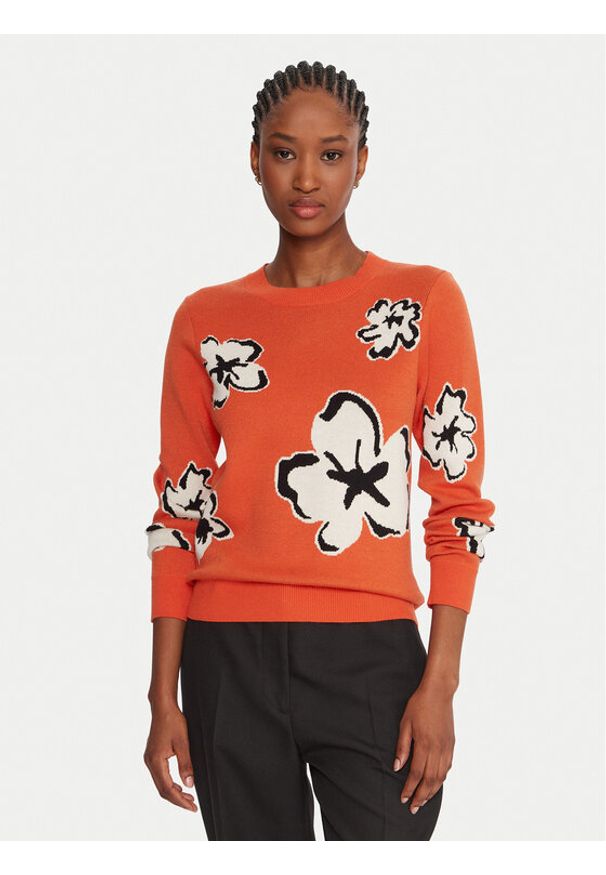 French Connection Sweter 78ZBL Pomarańczowy Regular Fit. Kolor: pomarańczowy. Materiał: syntetyk