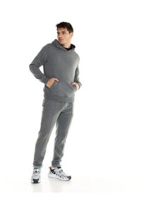 LEONE 1947 APPAREL - Męska bluza Leone z kapturem Lifestyle. Typ kołnierza: kaptur. Kolor: szary. Materiał: tkanina. Sport: fitness