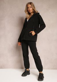 Renee - Czarny Komplet Dresowy 2-częściowy z Bluzą i Spodniami Bennila. Kolor: czarny. Materiał: dresówka #5