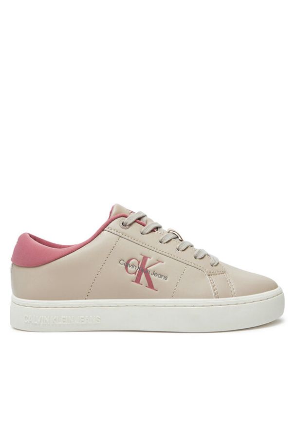 Calvin Klein Jeans Sneakersy Classic Cupsole Lowlaceup Lth Wn YW0YW01444 Beżowy. Kolor: beżowy. Materiał: skóra