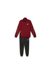 Puma - Męski dres z ozdobną taśmą PUMA Intense Red. Kolor: czerwony. Materiał: dresówka