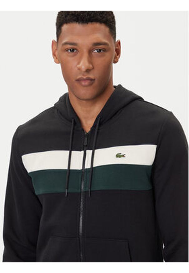 Lacoste Bluza SH5913 Czarny Regular Fit. Kolor: czarny. Materiał: bawełna