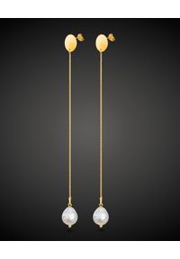 SIN BY MANNEI - Złote kolczyki Pearl Lava. Materiał: złote. Kolor: złoty. Kamień szlachetny: perła #3