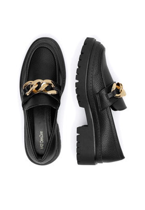 DeeZee Loafersy 23038T259 Czarny. Kolor: czarny. Materiał: materiał
