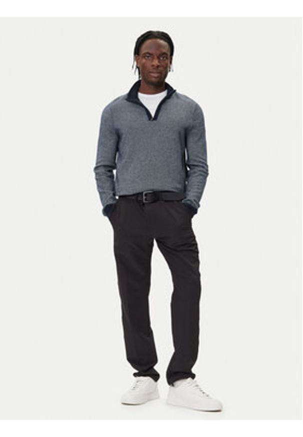 BOSS Sweter H-Hettore 50549976 Granatowy Regular Fit. Kolor: niebieski. Materiał: wełna