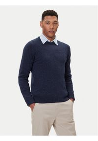 Barbour Sweter Essential Tisbury MKN0844GY12 Granatowy Regular Fit. Kolor: niebieski. Materiał: wełna