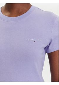 Tommy Jeans T-Shirt Linear DW0DW21164 Fioletowy Slim Fit. Kolor: fioletowy. Materiał: bawełna #4