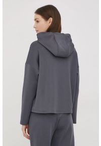 Fila bluza damska kolor szary z kapturem gładka. Typ kołnierza: kaptur. Kolor: szary. Materiał: dzianina. Wzór: gładki #3