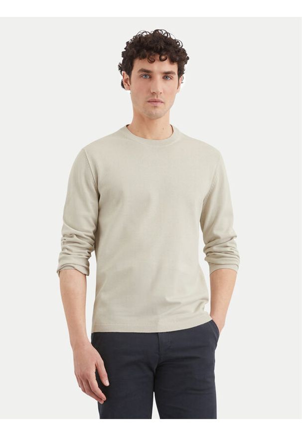 Marc O'Polo Sweter 522 5123 60248 Beżowy Regular Fit. Typ kołnierza: polo. Kolor: beżowy. Materiał: bawełna