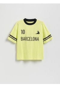 Reserved - T-shirt z nadrukiem - jasnozielony. Kolor: zielony. Materiał: bawełna, dzianina. Wzór: nadruk