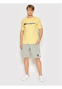 Champion T-Shirt Embroidered 217814 Żółty Regular Fit. Kolor: żółty. Materiał: bawełna #3