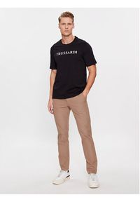 Trussardi Jeans - Trussardi T-Shirt 52T00768 Czarny Regular Fit. Kolor: czarny. Materiał: bawełna