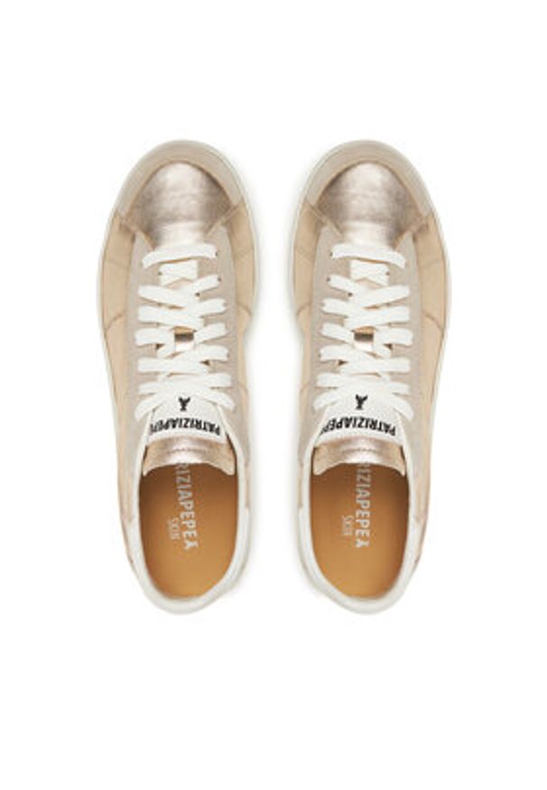 Patrizia Pepe Sneakersy SKIN 2Z0065/L154-Y291 Złoty. Kolor: złoty. Materiał: skóra